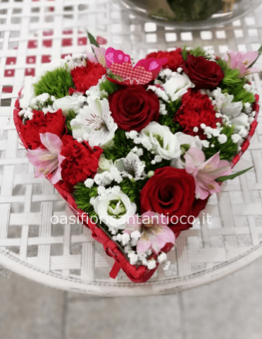 cuore di fiori misti